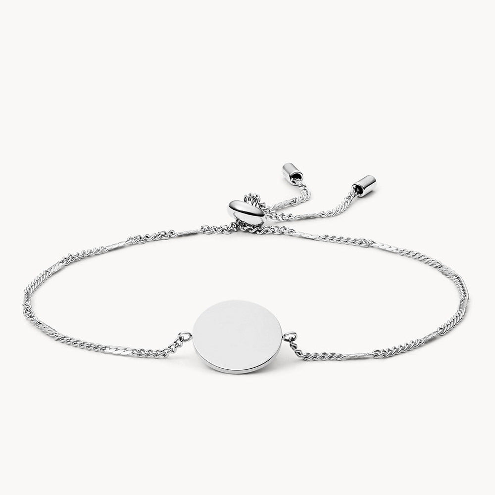 Wholesale Stainless Steel Love Pull Buckle Electroplated Round Brand Bracelet